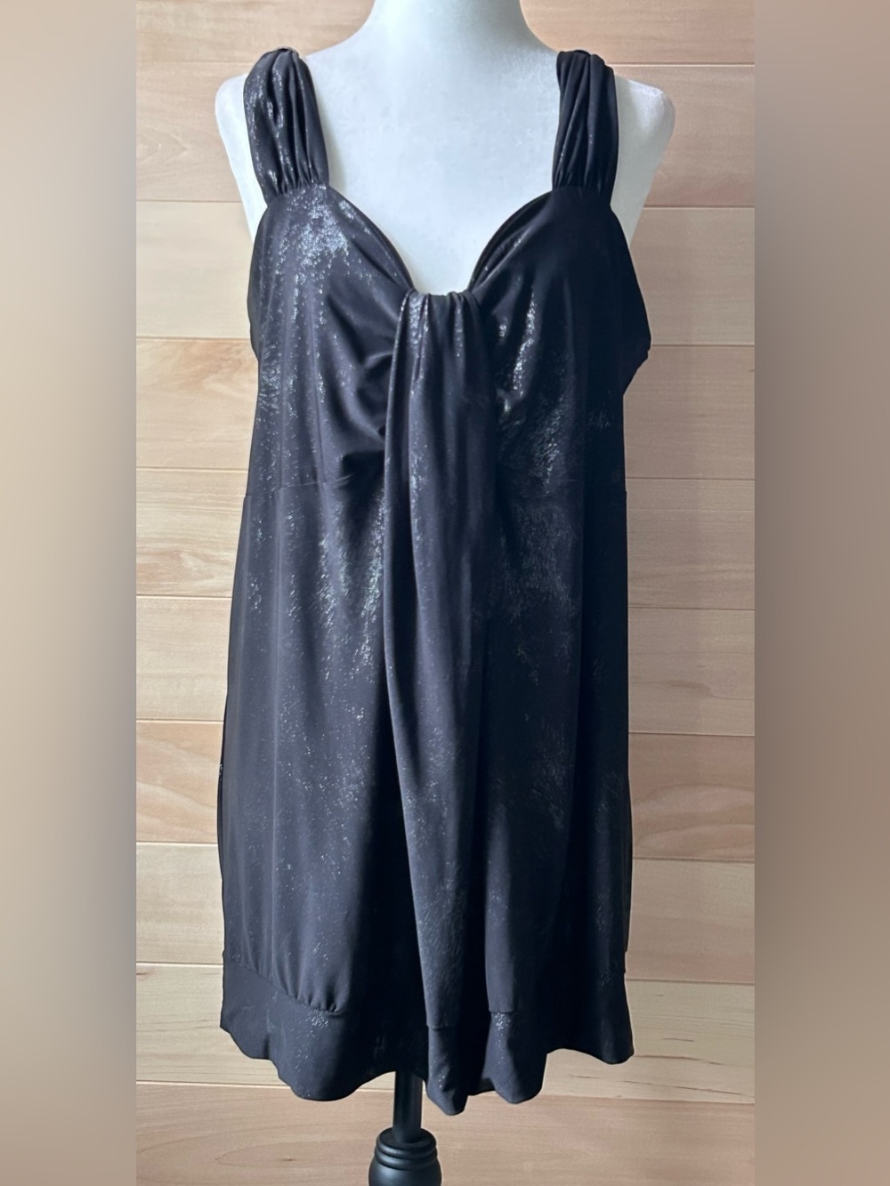 Penningtons Black Sparkle Tank Top or dress Size 1X sleeveless metallic shimmer